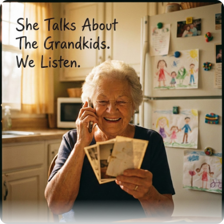 Conversations about grandkids and family